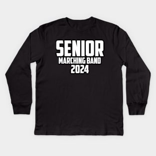 2024 Senior Snare Drum Class of 2024 Marching Band Kids Long Sleeve T-Shirt